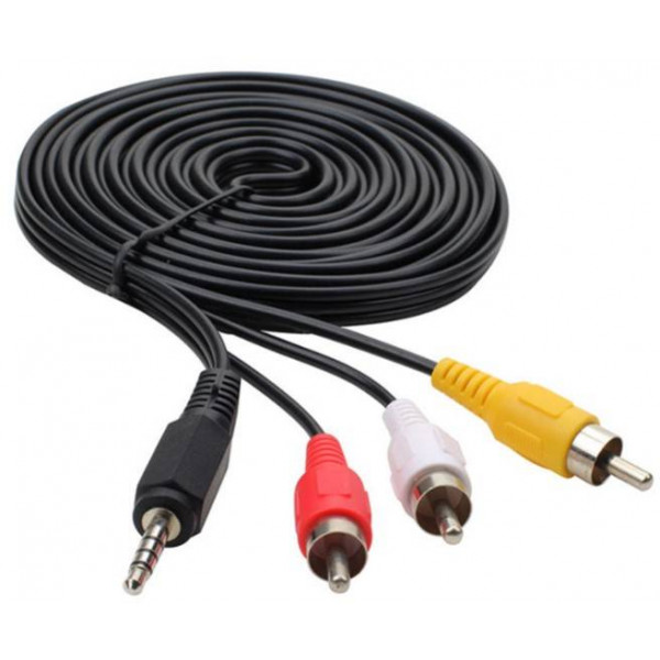 Кабель AV 3.5mm M - 3xRCA M 3.0м