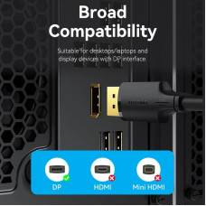 Кабель DisplayPort M - M 3.0м, V1.2, 4K 60 Гц 3D Dolby 7.1 Vention