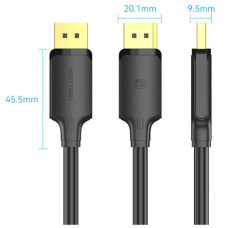 Кабель DisplayPort M - M 3.0м, V1.2, 4K 60 Гц 3D Dolby 7.1 Vention