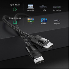 Кабель DisplayPort M - M V1.4 8K 3м Plastic Case Braided Cable DP114 Чорний UGREEN