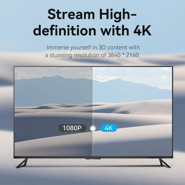 Кабель HDMI M - M, 10.0м, V2.0, 4K 60Гц, Gold-Plated, PVC Vention