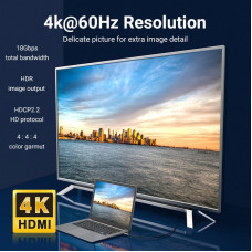 Кабель HDMI M - M, 20.0 м, V2.0, Optical 4K 60Гц 18Gbps Dolby 7.1 PVC Black Zinc Alloy Vention