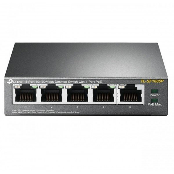 Комутатор TP-Link TL-SF1005P, 5x10/100 Fast Ethernet, FE/4xPoE 56W
