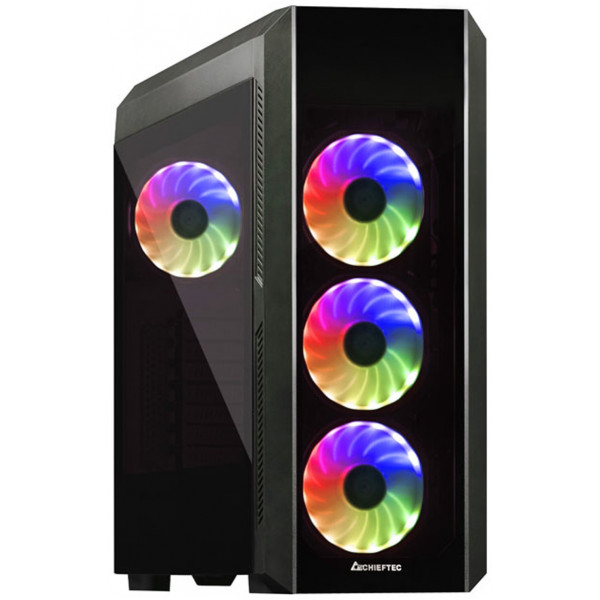 Корпус Chieftec SCORPION III GL-03B-OP 4x120mm A-RGB, ATX, без БЖ, Black