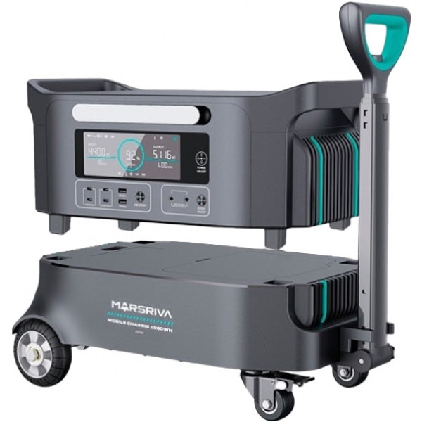 Marsriva HES20 модульна зарядна станція з базою 2200 Вт 2074Вт/г, 4xAC USB-C, UPS, LiFePO4 App