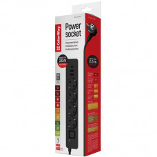 Мережевий фільтр-подовжувач СolorWay 4 розетки/3USB (2USB-A + 1 TYPE-C) (24W) Black 2M