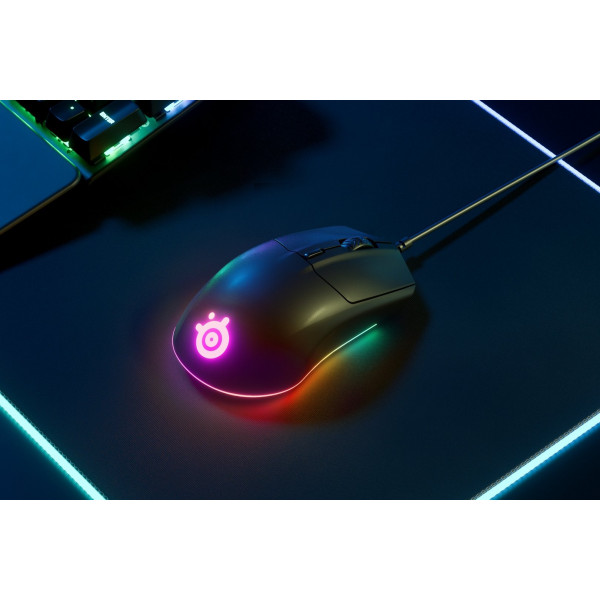 Мишка SteelSeries Rival 3, RGB Prism, 8500dpi., 6кн., чорна