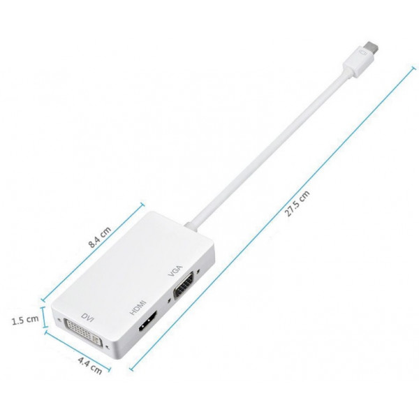 Перехідник mini DisplayPort M -> HDMI/VGA/DVI (24+5), FHD 1080p