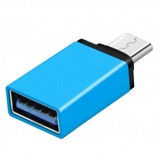 Перехідник Type-C -> USB 3.1 (OTG) OEM, Blue