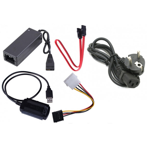 Перехідник USB 2.0 Type-A -> COMBO IDE-SATA з БЖ, RTL