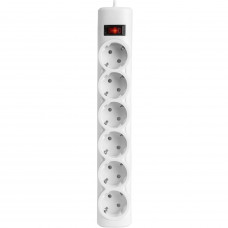 Power filtr 1,8м Defender DFS 151, 6 розеток, білий
