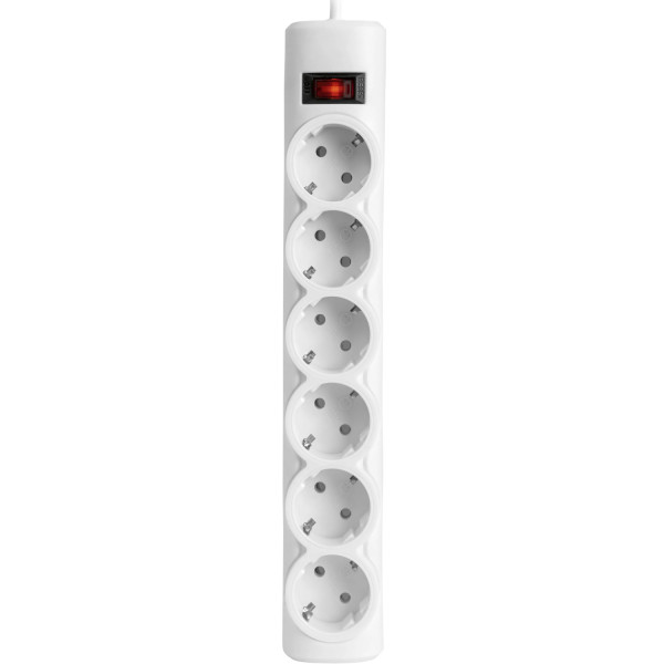 Power filtr 1,8м Defender DFS 151, 6 розеток, білий