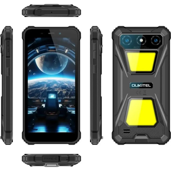 Смартфон Oukitel G5 6" HD+ /4GB/64GB T310 /6300mAh /Ліхтар/13+5Мп/ IP69K/Black