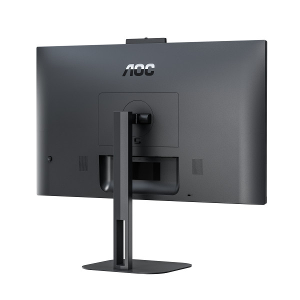 TFT 27" AOC Q27V5CW/BK, QHD, IPS, 75Гц, 1 мс, HDMI, DP, USB-C, USB-hub, HAS, Pivot, webcam, колонки