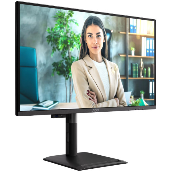 TFT 27" AOC Q27P4U, QHD, IPS, 120Hz, 2xHDMI, DP, USB-hub, HAS, Pivot, колонки, чорний