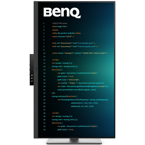 TFT 31.5" BenQ RD320U, 4K, IPS, 2хHDMI, DP, USB- C, USB-hub, HAS, Pivot, кол., сірий