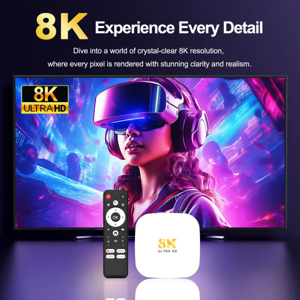 TV Медіаплеєр H96 MAX M2 plus 4/32Gb/ Rockchip RK3528/ Android 14/ WiFi 6/ BT 5.4/ LAN:100M/ IRпульт