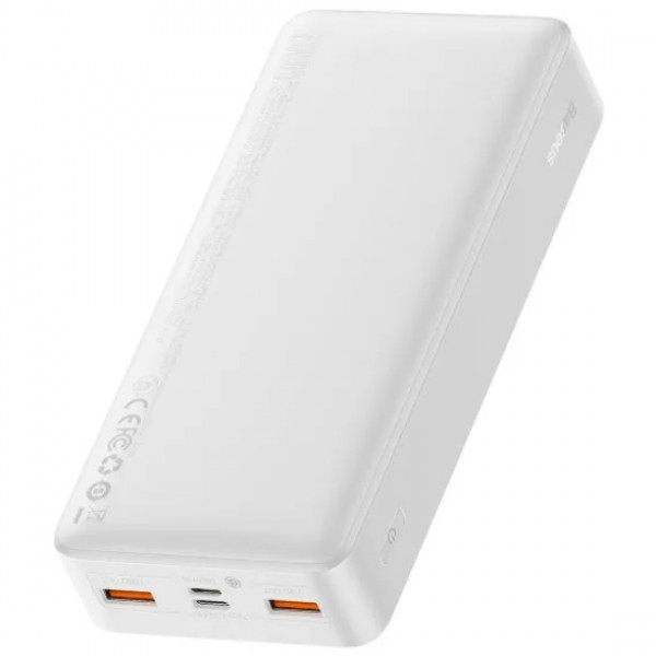 УМБ Baseus Bipow 20000mAh 20W, MicroUSB, 2xUSB,1xType-C In/Out PD3.0,QC3.0 White