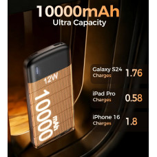 УМБ Choetech 10000mAh 12W USB-A,USB-C чорна