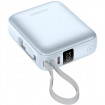 УМБ Choetech 10000mAh 35W PD3.0 USB-C In/Out, with buid-in type-C cabel голуба