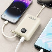 УМБ Dudao 20000mAh K14+ 22,5W PD,QC USB-A,USB-C In/Out,with built-in USB-C/Lightning cables White