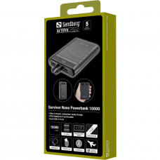 УМБ Sandberg 10000mAh 20W PD Survivor Nano Powerbank 2xUSB-C IN/OUT, IPX8