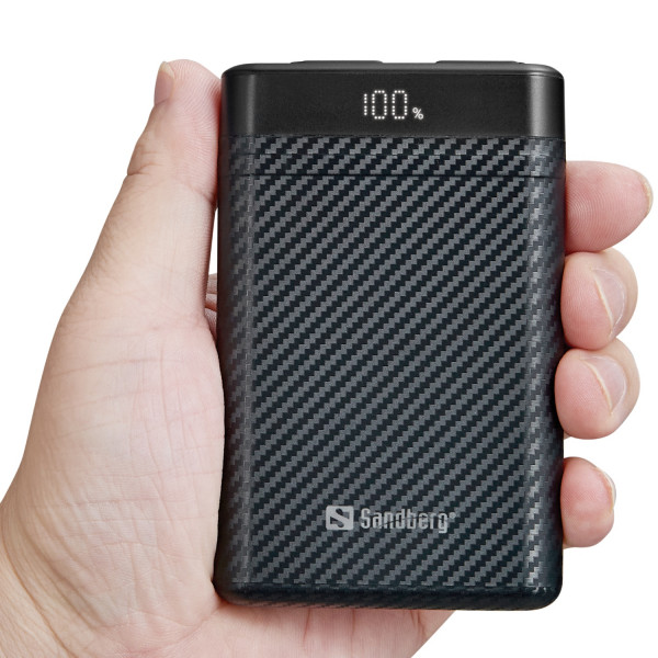 УМБ Sandberg 10000mAh 20W PD Survivor Nano Powerbank 2xUSB-C IN/OUT, IPX8