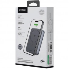 УМБ Ugreen Magnetic Wireless 10000mAh 30W QI2 USB-C In/Out (PB761) Black