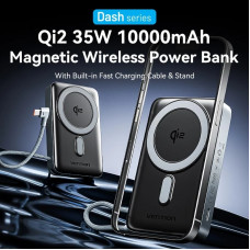 УМБ Vention Magnetic Wireless 10000mAh 35W PD USB-C In/Out, with built-in USB-C cable, QI-2 15W Gray