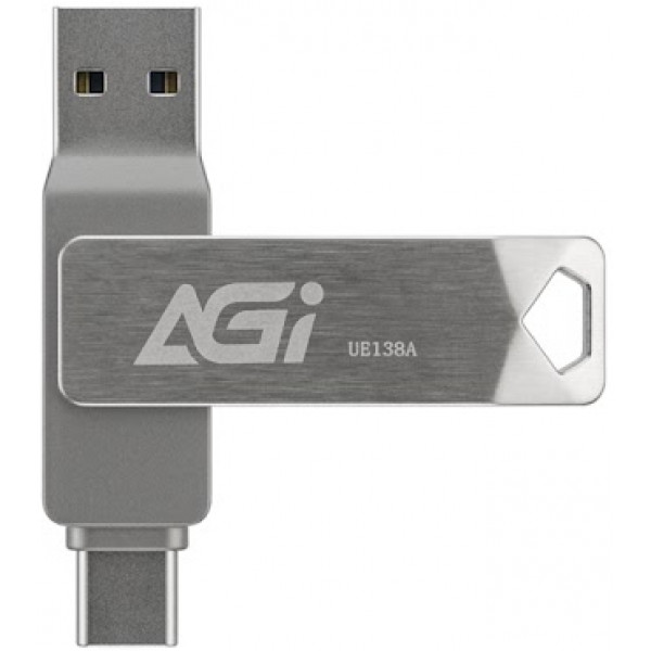 USB Flash AGI UE138A 128GB Dual Drive USB-C & USB-A USB 3.2 Gen1 Metal, Retail