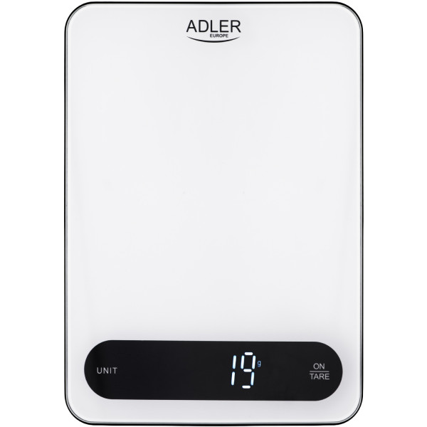 Ваги кухонні Adler AD 3177 white black електронні/ 10кг/ г; мл, унція/ USB type C/ автовимкнення