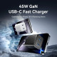 Зарядний пристрій 2xUSB-С 45W GaN білий Vention