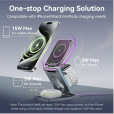 Зарядний пристрій Wireless 15W 3-in-1 Fast Charger Gray Vention