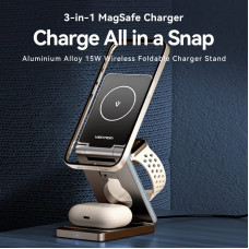 Зарядний пристрій Wireless 15W 3-in-1 Fast Charger Gray Vention