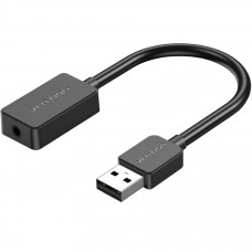 Звукова карта USB AUX jack, 1*TRS, 0.15м, OMTP/CTIA, чіп шумозаглушення, чорна Vention