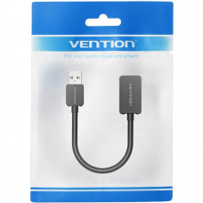 Звукова карта USB AUX jack, 1*TRS, 0.15м, OMTP/CTIA, чіп шумозаглушення, чорна Vention