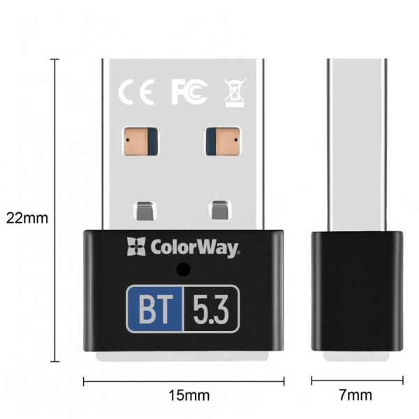 Адаптер Bluetooth v5.3 USB, чорний Colorway
