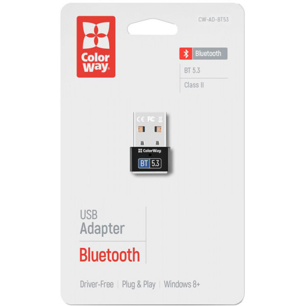 Адаптер Bluetooth v5.3 USB, чорний Colorway