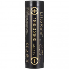 Акумулятор 18650 LiitoKala, Lii-26A, 2600mAh, 3.7V li-ion battery, 1 pcs,