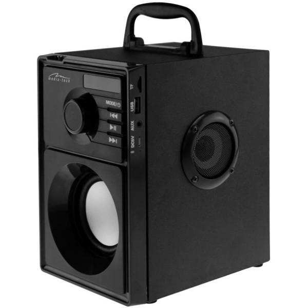 Акустична система 1.0 Media-Tech 15W, Bluetooth/FM/AUX/SD/USB/пульт/BOOMBOX, срібна мембрана, чорна