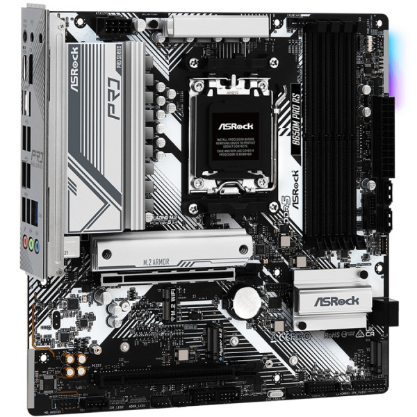 ASRock B650M PRO RS (AM5/B650, 4*DDR5, 2xPCIex16, DP/HDMI, 4xSATA, 3xM.2, 2.5GLan, 7.1ch, mATX)