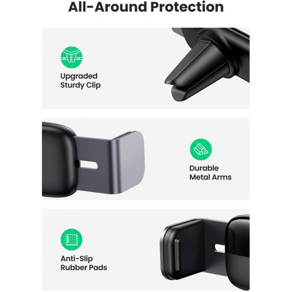 Автомобільне кріплення для смартфона 4.7-7.2" (На решітку) LP120 Ugreen Косм. Сіре