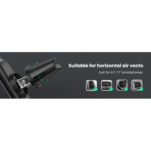 Автомобільне кріплення для смартфона 4.7-7.2" (На решітку) LP120 Ugreen Косм. Сіре