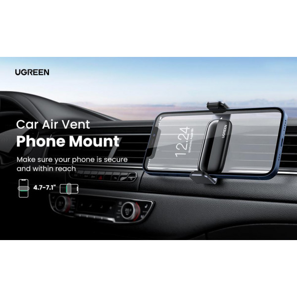 Автомобільне кріплення для смартфона 4.7-7.2" (На решітку) LP120 Ugreen Косм. Сіре
