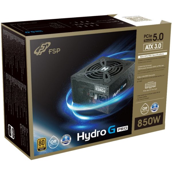 БЖ 850W FSP HYDRO G PRO HG2-850 ATX3.0 80+ Gold, 120mm FDB fan, Modular, Retail Box