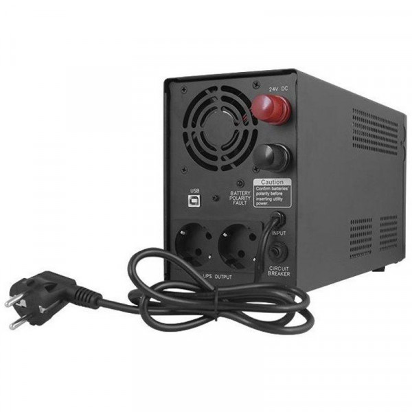 ДБЖ Powercom NF-1500AP LCD ІНВЕРТОР 1500VA/1050W USB 2 SCHUKO, 15А, 24v/220v