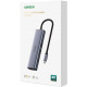 Док-станція USB3.1 Type-C -> HDMI 4K60Hz/USB 3.0x2/RJ45/SD/TF/PD 100W Ugreen CM512 Сіра