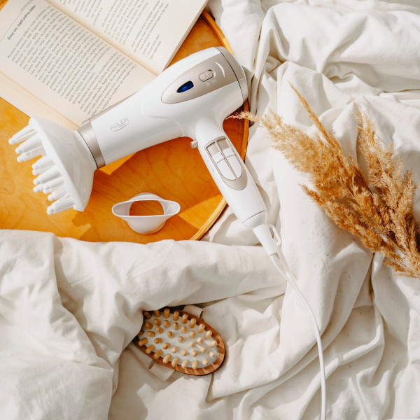 Фен Adler AD 2248 white champagne 2200Вт/ 2 швидкості/ хол.обдув/ темп.режимів-3/ іонізація/ дифузор