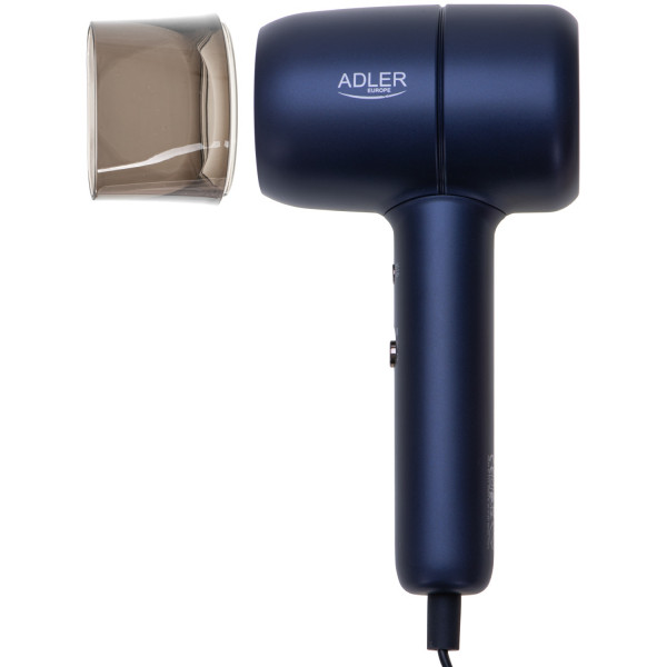 Фен Adler AD 2279b blue 1800Вт/ 2 швидкості/ хол.обдув/ темп.режимів-2/іонізація/ насадки - 1 шт.
