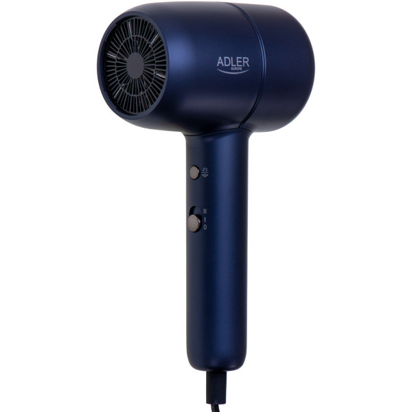 Фен Adler AD 2279b blue 1800Вт/ 2 швидкості/ хол.обдув/ темп.режимів-2/іонізація/ насадки - 1 шт.
